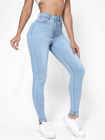 Zipper Fly Skinny Jeans