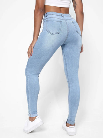 Zipper Fly Skinny Jeans