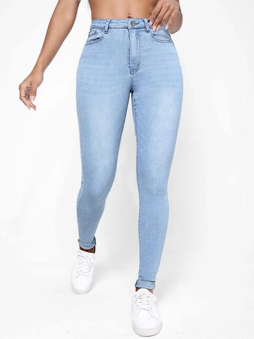 Zipper Fly Skinny Jeans