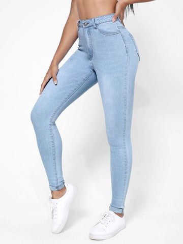 Zipper Fly Skinny Jeans