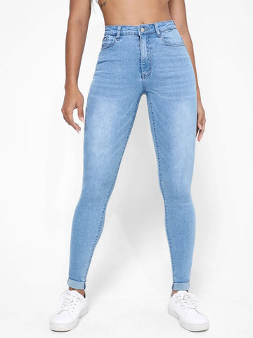 Zipper Fly Skinny Jeans
