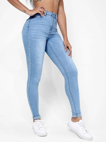 Zipper Fly Skinny Jeans