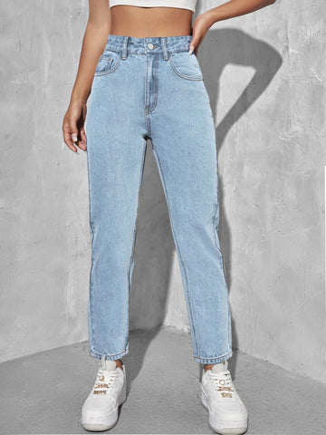 PETITE High Waist Mom Fit Jeans