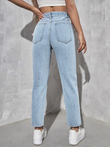 PETITE High Waist Mom Fit Jeans