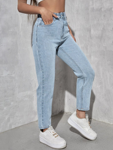 PETITE High Waist Mom Fit Jeans