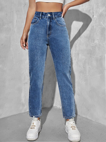 PETITE High Waist Mom Fit Jeans