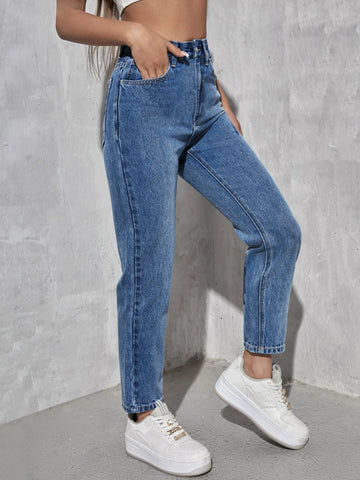 PETITE High Waist Mom Fit Jeans