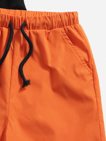 Boys Car & Letter Graphic & Drawstring Waist Shorts