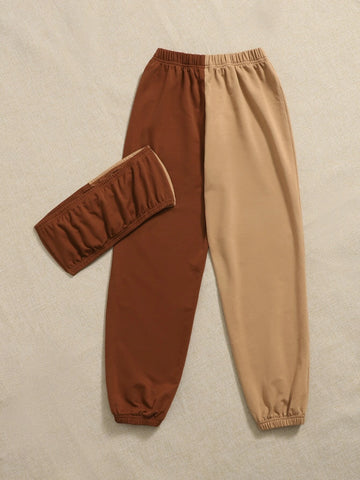 Girls Letter Graphic Tube Top & Pants