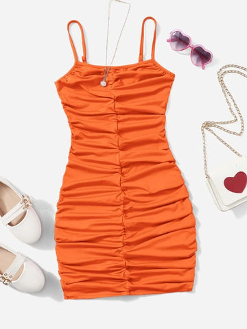 Teen Girls Ruched Cami Dress