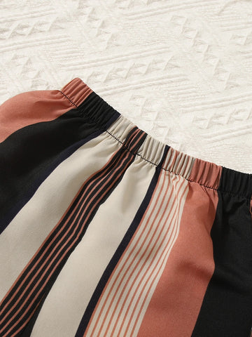 Baby Cami Top & Colorblock Striped Shorts