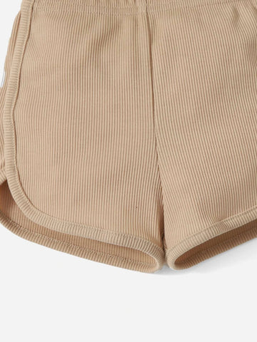 Baby Solid Ribbed Knit Cami Top & Shorts