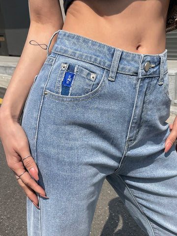 DAZY Split Hem Straight Leg Jeans