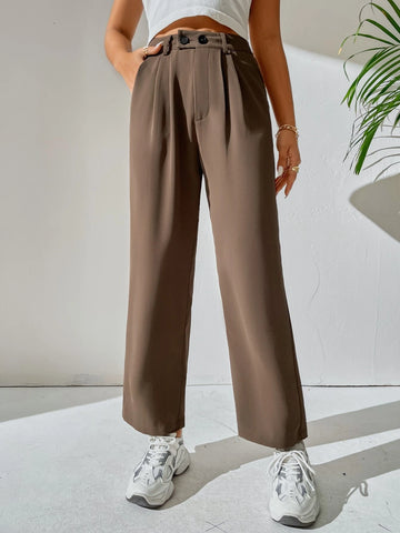 High Waist Pocket Detail Pants