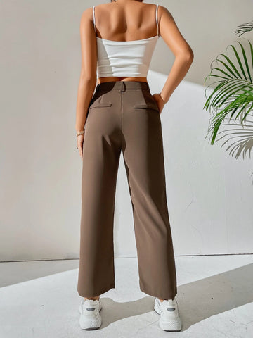 High Waist Pocket Detail Pants