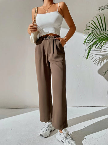 High Waist Pocket Detail Pants