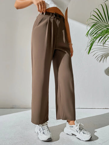 High Waist Pocket Detail Pants