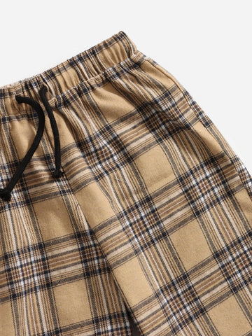 Boys Tartan & Bear Print Tee & Shorts Set