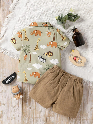 Baby Cartoon Graphic Shirt & Shorts