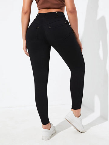 High Waist Zipper Fly Skinny Jeans
