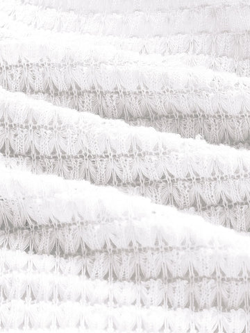 MOD Puff Sleeve Lace Up Backless Textured Crop Top