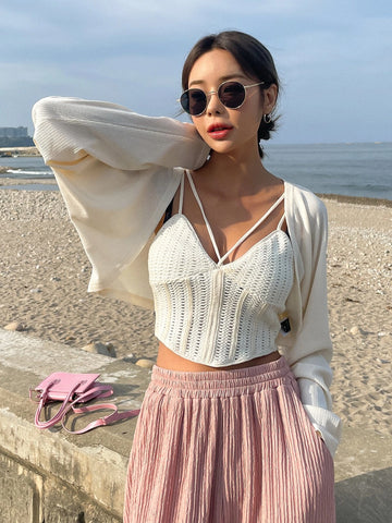 DAZY 1pc Raglan Sleeve Bolero Top