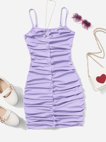 Teen Girls Ruched Cami Dress