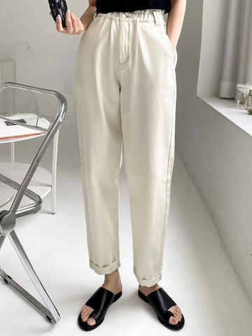DAZY Paperbag Waist Tapered Jeans