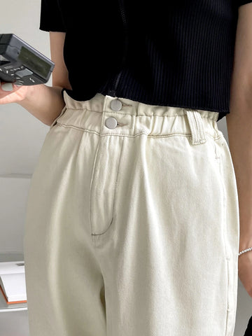 DAZY Paperbag Waist Tapered Jeans