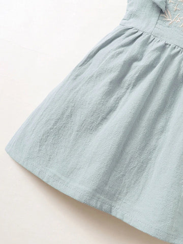 Baby Plants Embroidery Ruffle Trim Dress