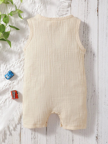 Baby Quarter Button Sleeveless Romper