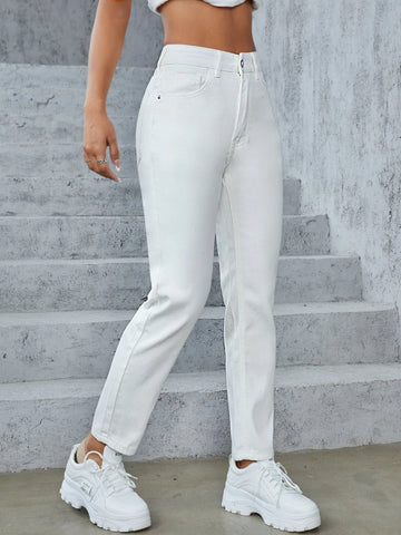 PETITE High Waist Mom Fit Jeans