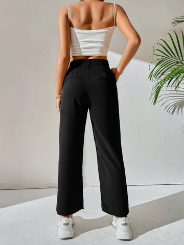High Waist Pocket Detail Pants