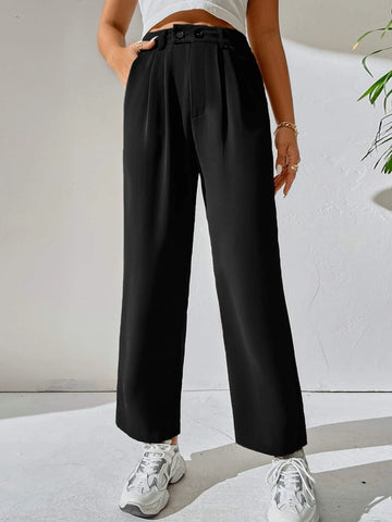 High Waist Pocket Detail Pants