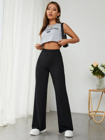 PETITE High Waist Wide Leg Pants