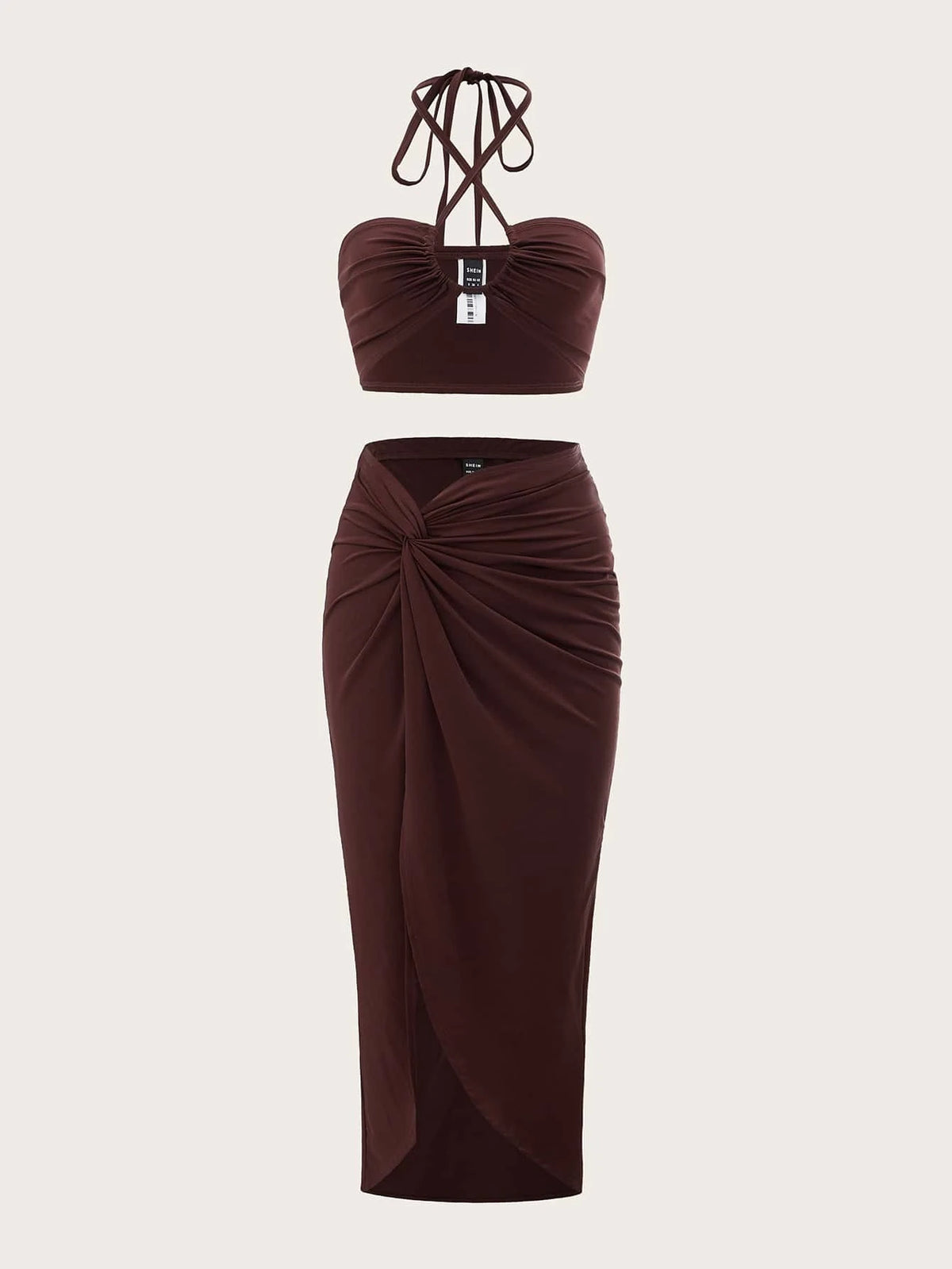 ICON Tie Back Halter Top & Twist Front Skirt