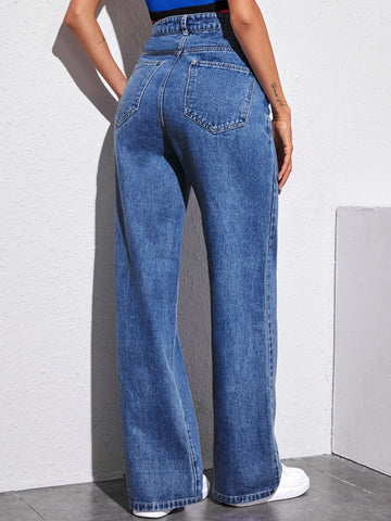 Solid Baggy Jeans