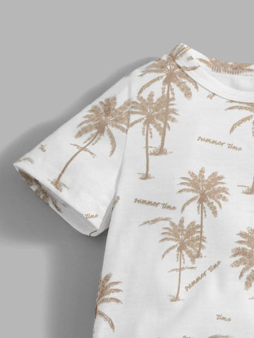 Baby Tropical & Letter Graphic Tee & Shorts