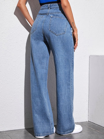 Solid Baggy Jeans