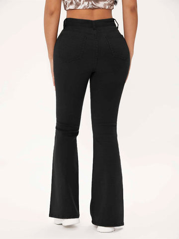 PETITE Split Hem Flare Leg Jeans