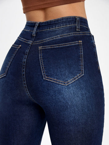 High Waist Ripped Skinny Jeans