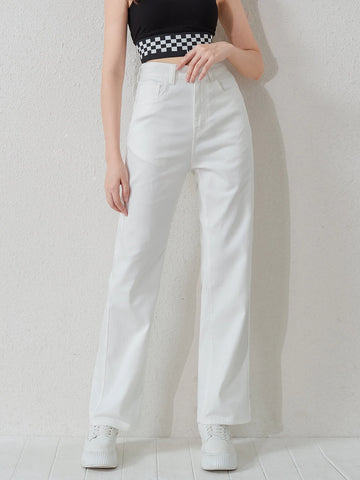 High Waist Straight Leg Jeans