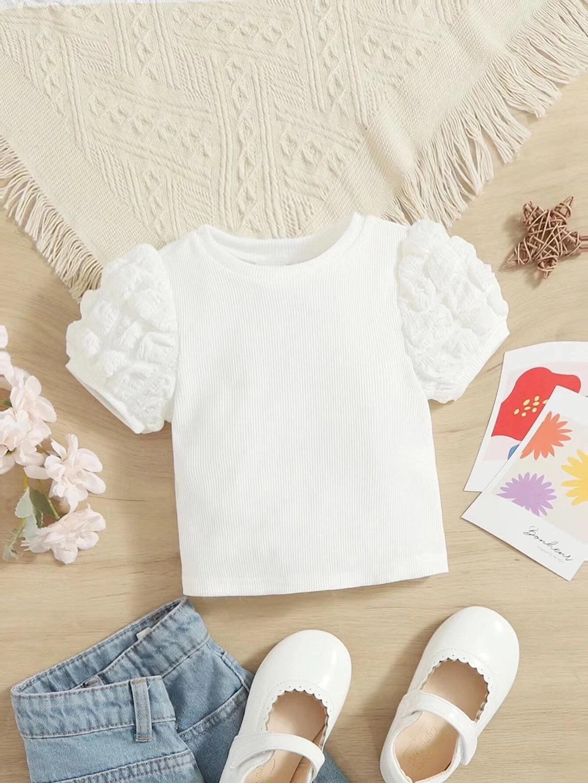 Baby Textured Puff Sleeve Tee