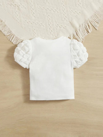 Baby Textured Puff Sleeve Tee
