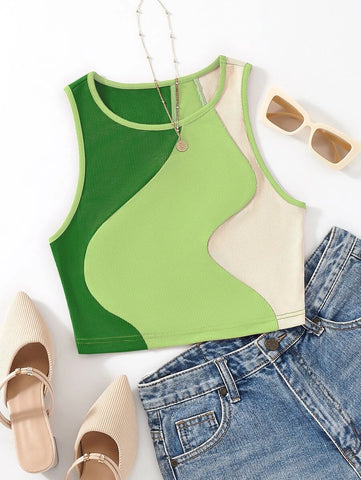 Color Block Tank Top