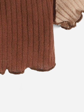 Baby Colorblock Lettuce Trim Crop Tee