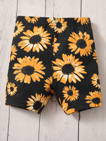 Baby Sunflower Print Cami Top & Shorts