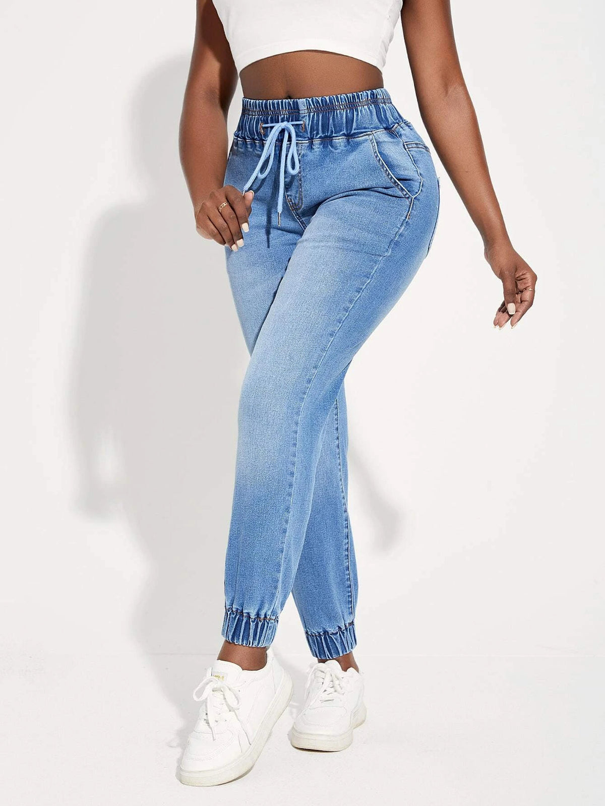 SXY High Waist Drawstring Jogger Jeans