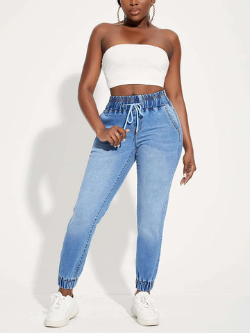 SXY High Waist Drawstring Jogger Jeans