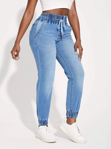 SXY High Waist Drawstring Jogger Jeans